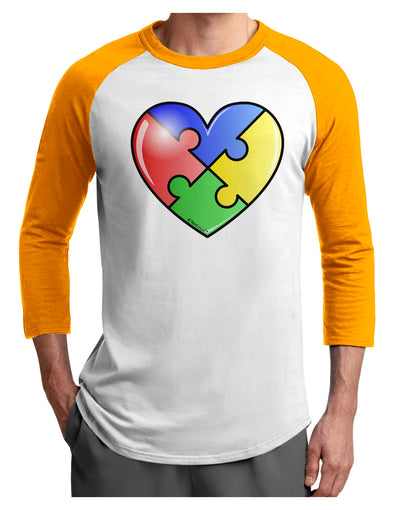 Big Puzzle Heart - Autism Awareness Adult Raglan Shirt by TooLoud-TooLoud-White-Gold-X-Small-Davson Sales