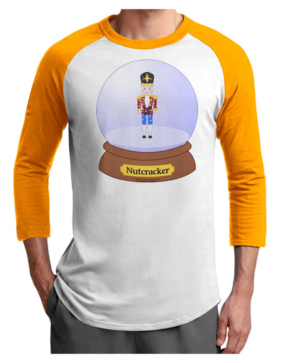 Nutcracker Snow Globe - Red Gold Black Adult Raglan Shirt by TooLoud-TooLoud-White-Gold-X-Small-Davson Sales