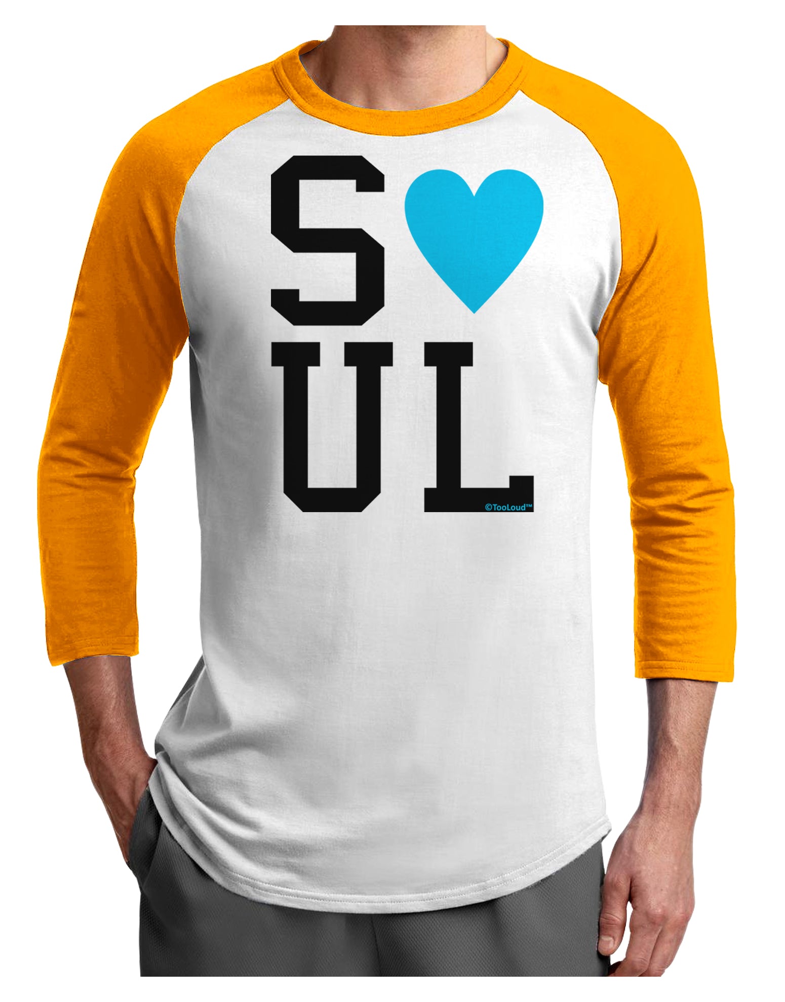 Matching Soulmate Design - Soul - Blue Adult Raglan Shirt by TooLoud-TooLoud-White-Gold-X-Small-Davson Sales
