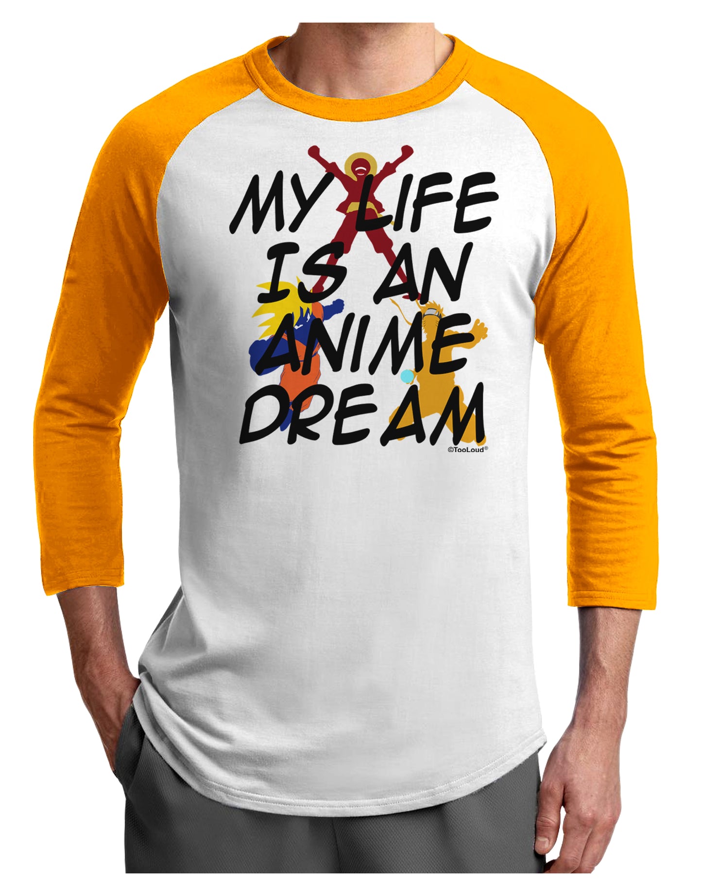My Life Is An Anime Dream Adult Raglan Shirt by TooLoud-TooLoud-White-Gold-X-Small-Davson Sales