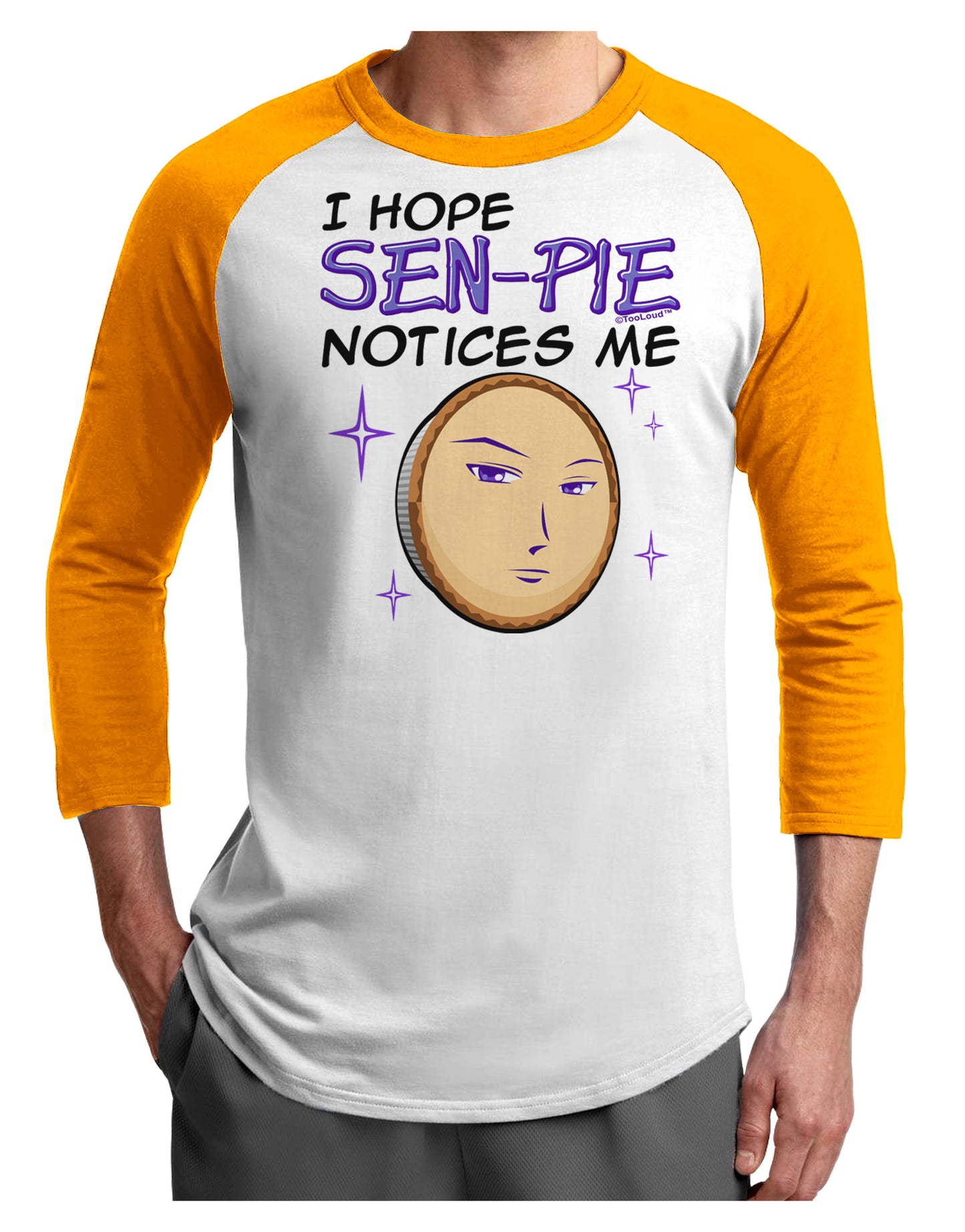 I Hope Sen-Pie Notices Me Adult Raglan Shirt-Raglan Shirt-TooLoud-White-Gold-X-Small-Davson Sales