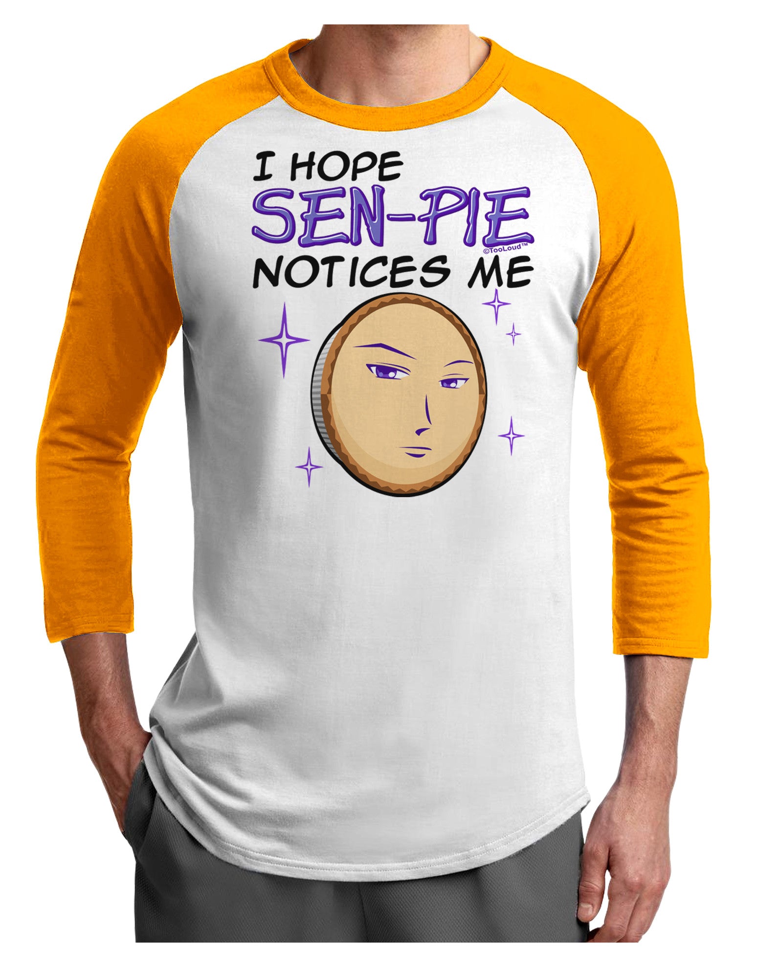 I Hope Sen-Pie Notices Me Adult Raglan Shirt-Raglan Shirt-TooLoud-White-Gold-X-Small-Davson Sales