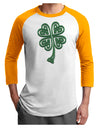 3D Style Celtic Knot 4 Leaf Clover Adult Raglan Shirt-Raglan Shirt-TooLoud-White-Gold-X-Small-Davson Sales