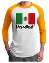 Mexcellent - Mexican Flag Adult Raglan Shirt-TooLoud-White-Gold-X-Small-Davson Sales