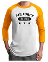 Retired Air Force Adult Raglan Shirt-TooLoud-White-Gold-X-Small-Davson Sales