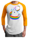 Magical Horn Rainbow Unicorn Adult Raglan Shirt-Raglan Shirt-TooLoud-White-Gold-X-Small-Davson Sales