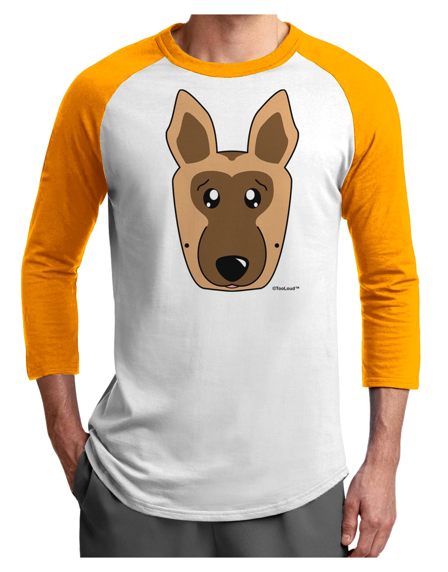 Cute German Shepherd Dog Adult Raglan Shirt by TooLoud-TooLoud-White-Gold-X-Small-Davson Sales