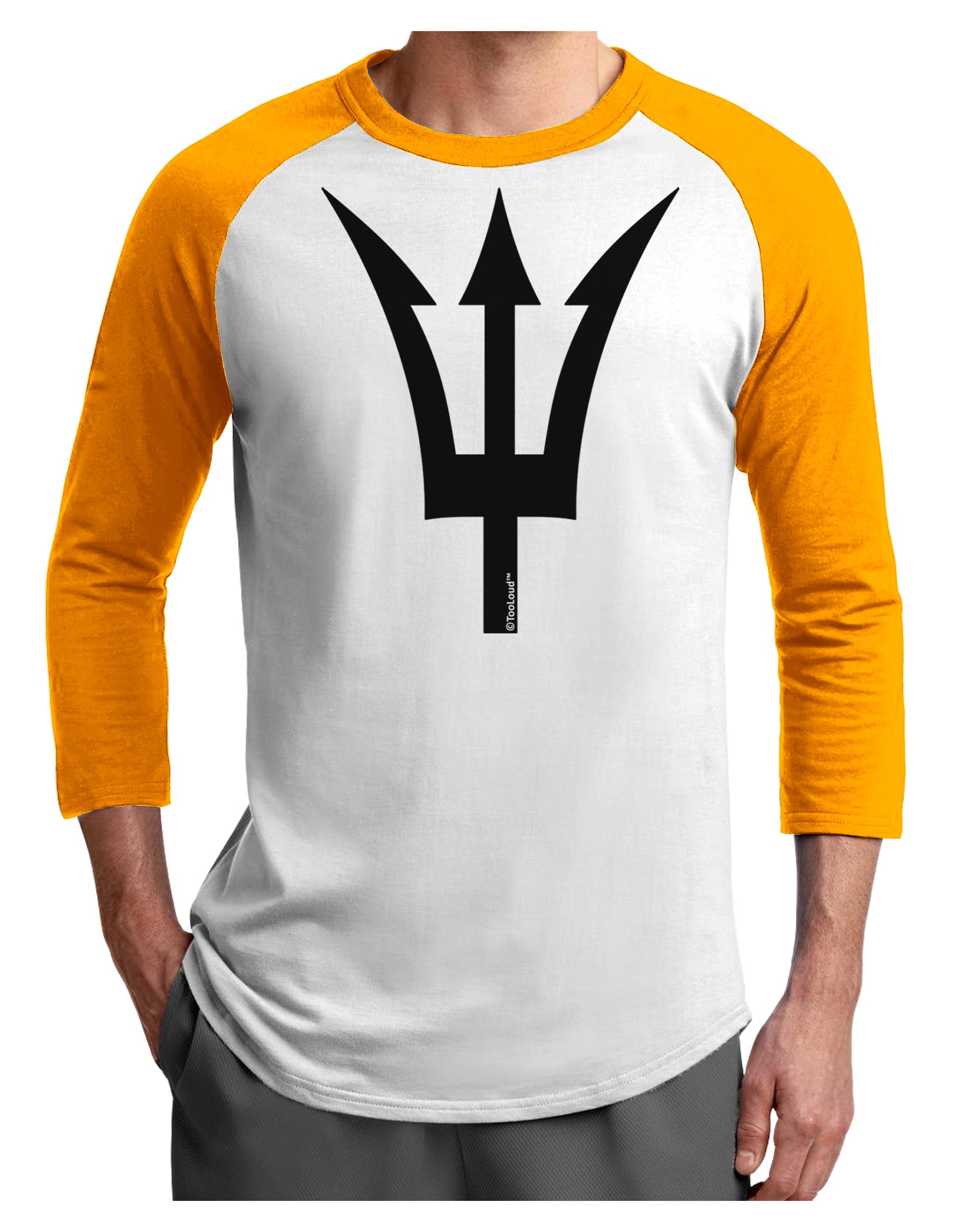 Trident of Poseidon Adult Raglan Shirt by TooLoud-TooLoud-White-Gold-X-Small-Davson Sales