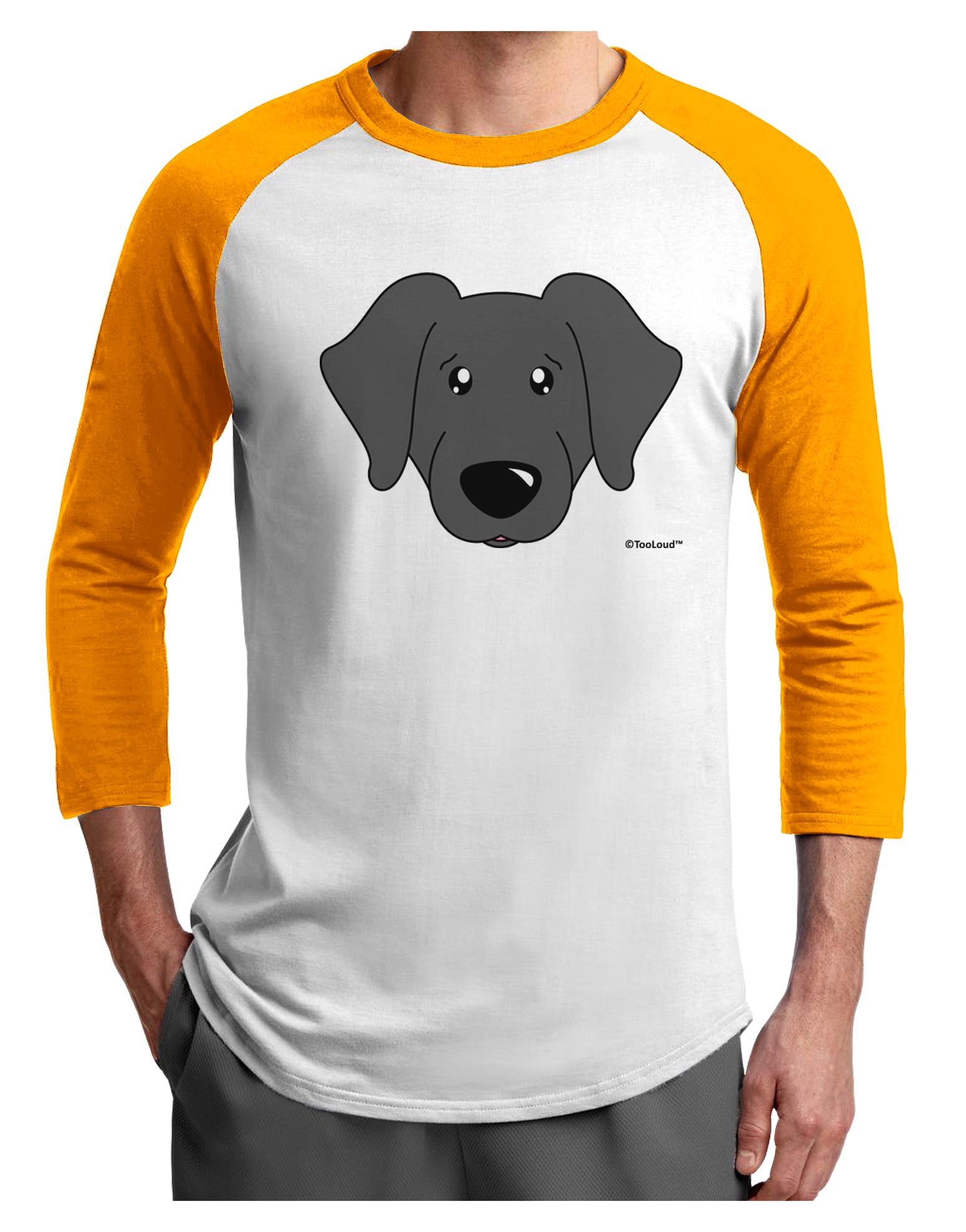 Cute Black Labrador Retriever Dog Adult Raglan Shirt by TooLoud-TooLoud-White-Gold-X-Small-Davson Sales