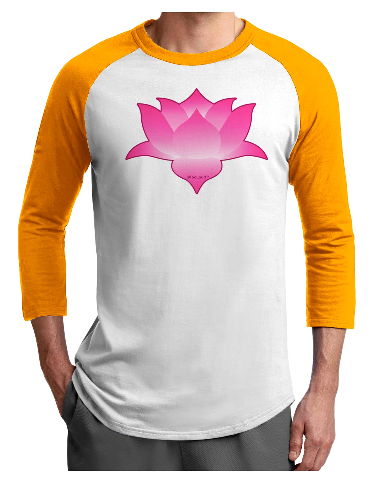 Lotus Flower Design Gradient Adult Raglan Shirt by TooLoud-TooLoud-White-Gold-X-Small-Davson Sales