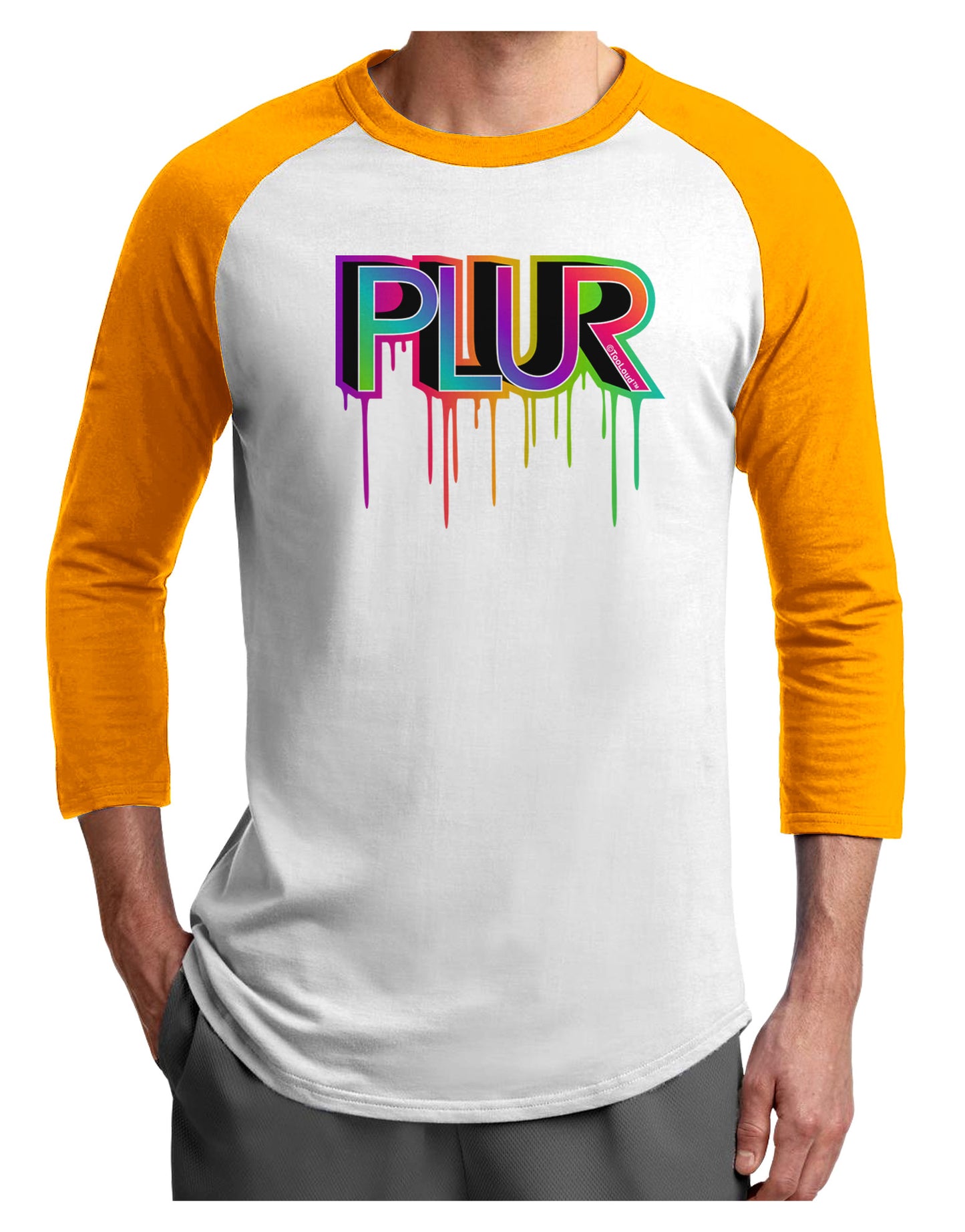PLUR Paint Adult Raglan Shirt-Raglan Shirt-TooLoud-White-Gold-X-Small-Davson Sales