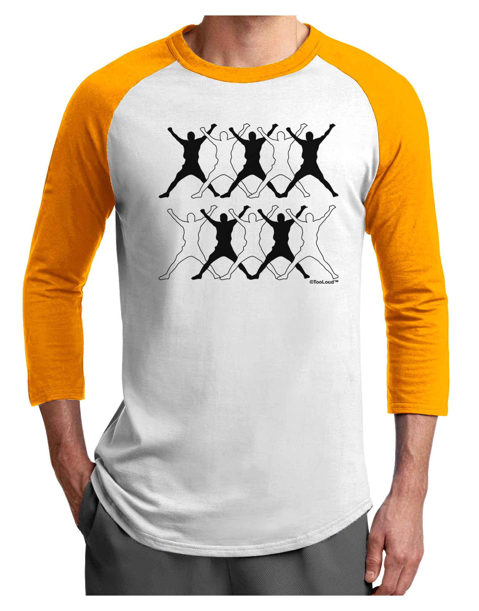 Ten Lords A Leaping Adult Raglan Shirt-TooLoud-White-Gold-X-Small-Davson Sales