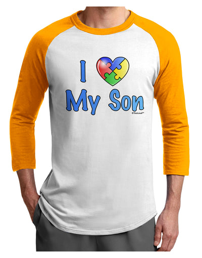 I Heart My Son - Autism Awareness Adult Raglan Shirt by TooLoud-TooLoud-White-Gold-X-Small-Davson Sales