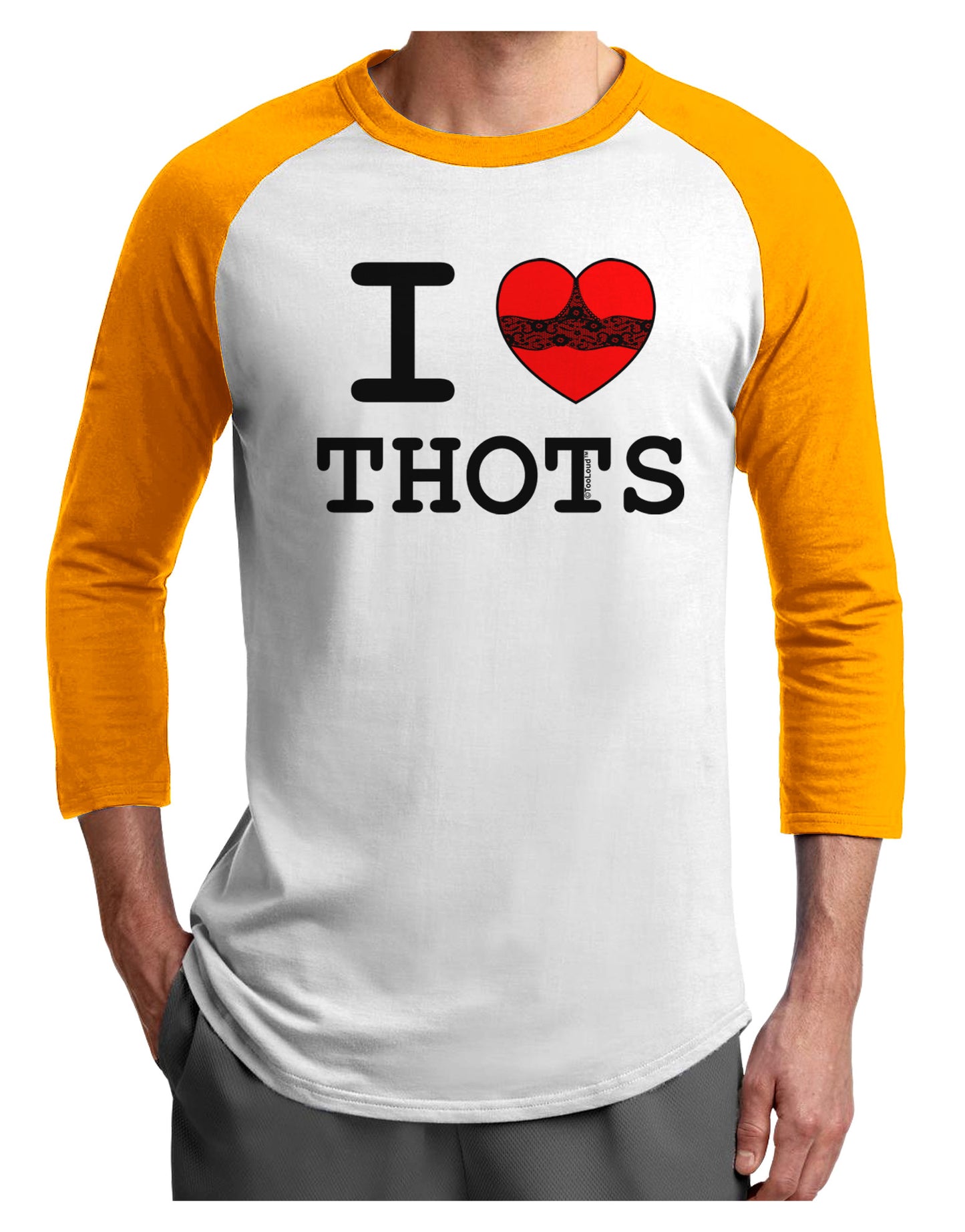 I Love Heart THOTS Adult Raglan Shirt-Raglan Shirt-TooLoud-White-Gold-X-Small-Davson Sales