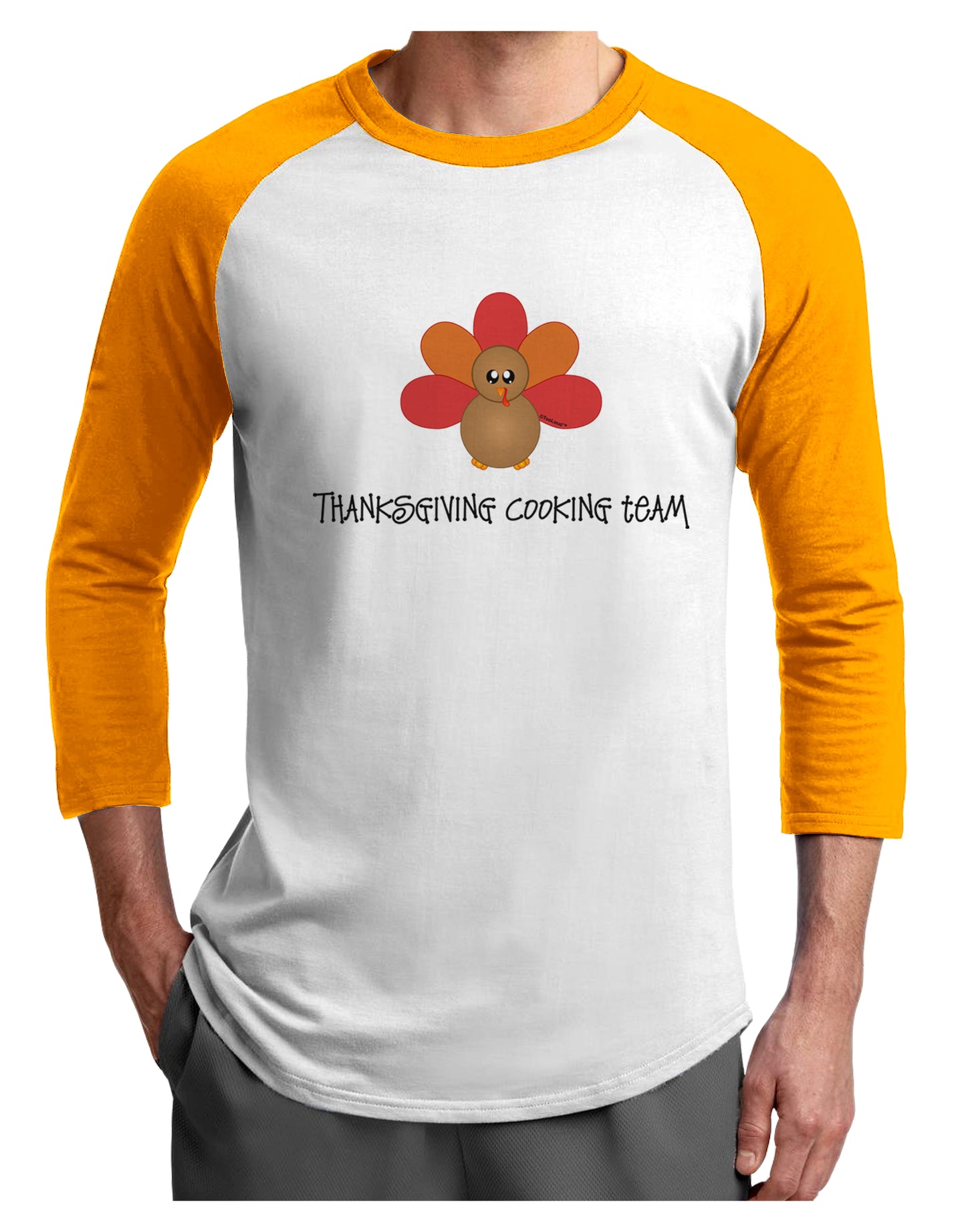 Thanksgiving Cooking Team - Turkey Adult Raglan Shirt by TooLoud-TooLoud-White-Gold-X-Small-Davson Sales