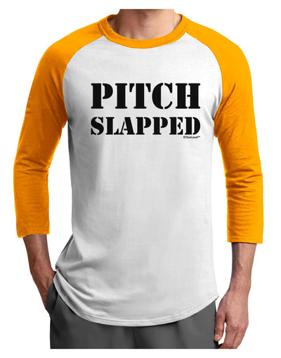 Pitch Slapped Adult Raglan Shirt-TooLoud-White-Gold-X-Small-Davson Sales