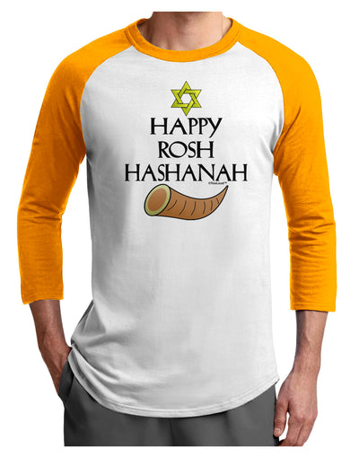 Happy Rosh Hashanah Adult Raglan Shirt-Raglan Shirt-TooLoud-White-Gold-X-Small-Davson Sales