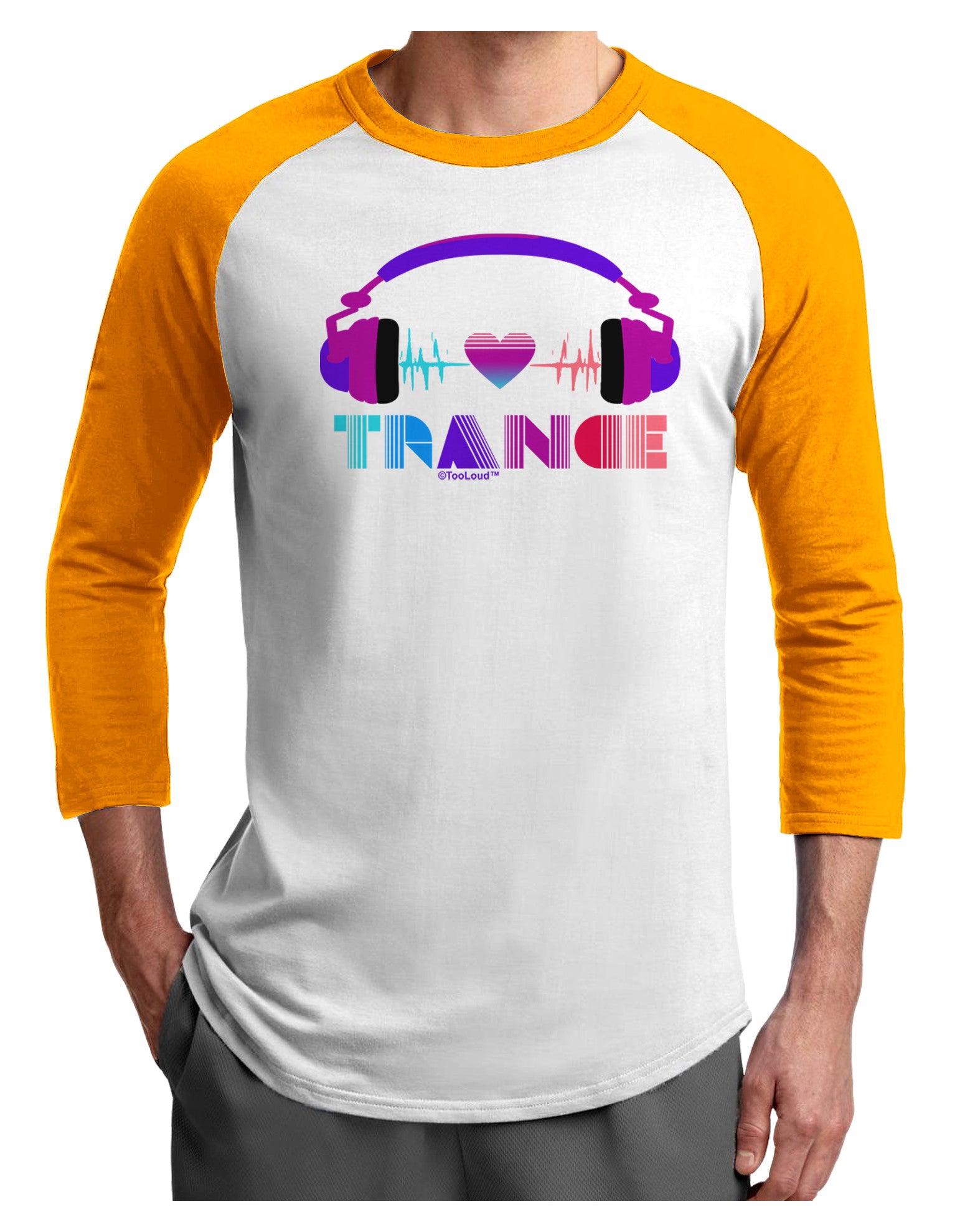Heart Trance Adult Raglan Shirt-Raglan Shirt-TooLoud-White-Gold-X-Small-Davson Sales