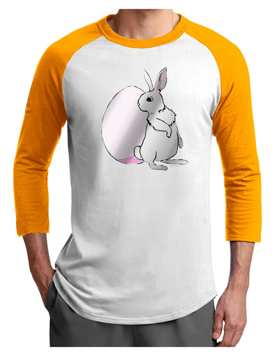 Easter Bunny and Egg Metallic - Silver Adult Raglan Shirt by TooLoud-TooLoud-White-Gold-X-Small-Davson Sales