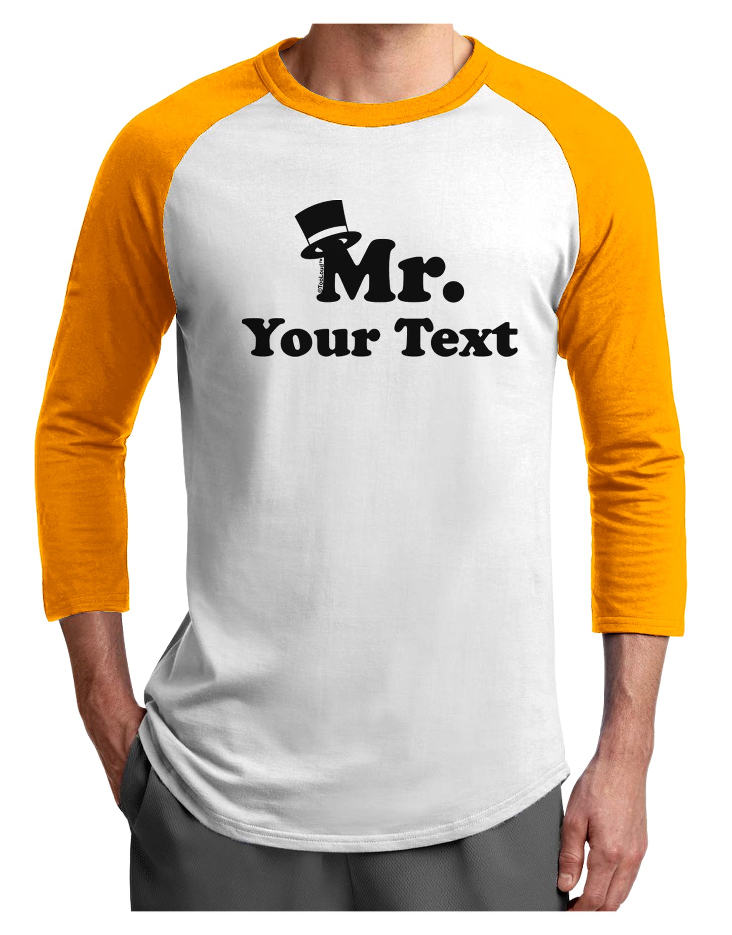 Personalized Mr Classy Adult Raglan Shirt by TooLoud-TooLoud-White-Gold-X-Small-Davson Sales