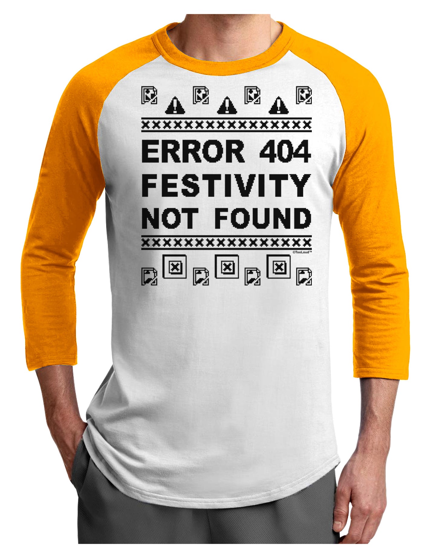 Error 404 Festivity Not Found Adult Raglan Shirt by-Raglan Shirt-TooLoud-White-Gold-X-Small-Davson Sales