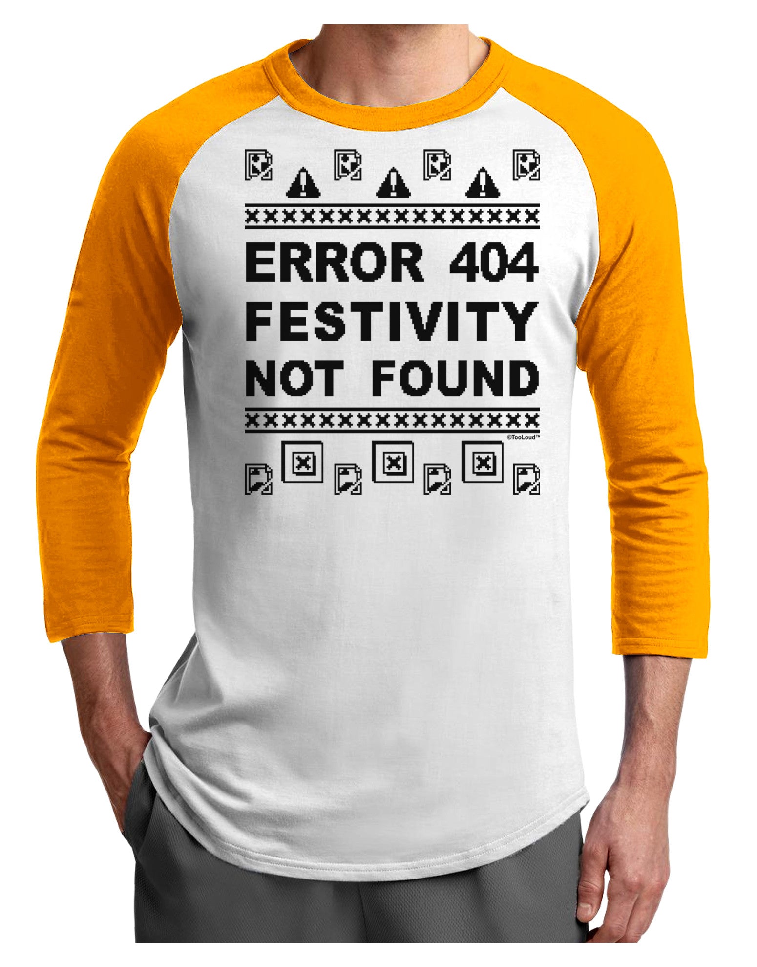 Error 404 Festivity Not Found Adult Raglan Shirt by-Raglan Shirt-TooLoud-White-Gold-X-Small-Davson Sales