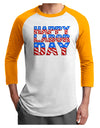 Happy Labor Day ColorText Adult Raglan Shirt-TooLoud-White-Gold-X-Small-Davson Sales