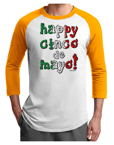 Happy Cinco de Mayo - Cactus Design Adult Raglan Shirt by TooLoud-TooLoud-White-Gold-X-Small-Davson Sales