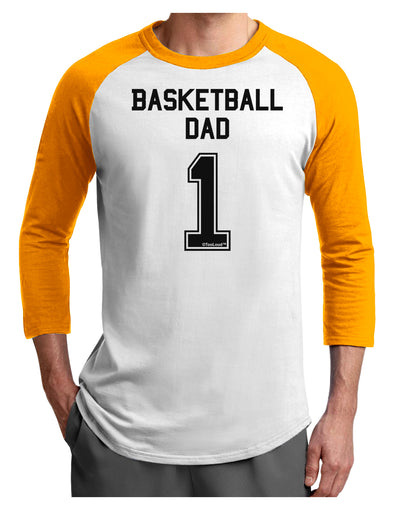 Basketball Dad Jersey Adult Raglan Shirt by TooLoud-TooLoud-White-Gold-X-Small-Davson Sales