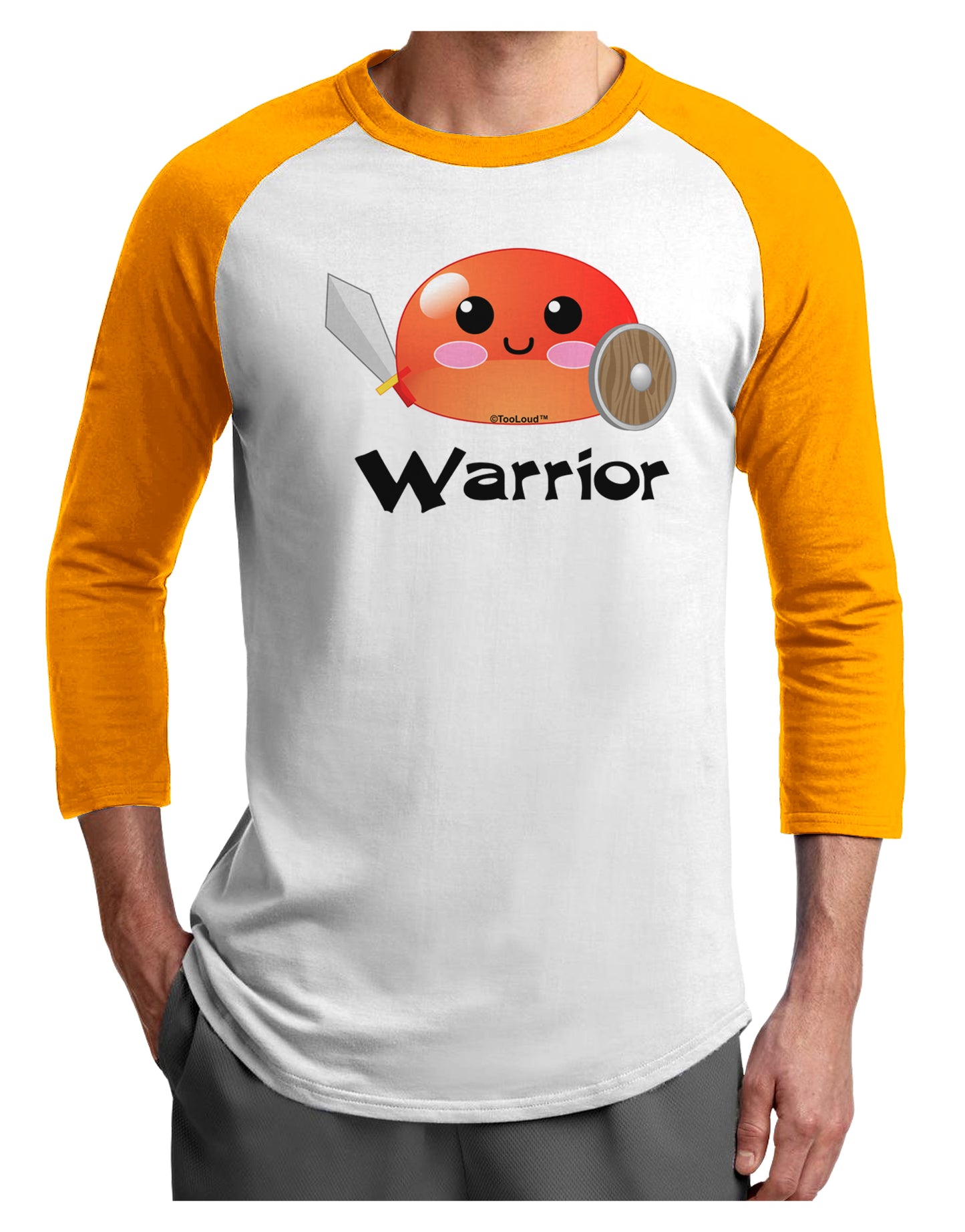 Cute RPG Slime - Warrior Adult Raglan Shirt by TooLoud-TooLoud-White-Gold-X-Small-Davson Sales