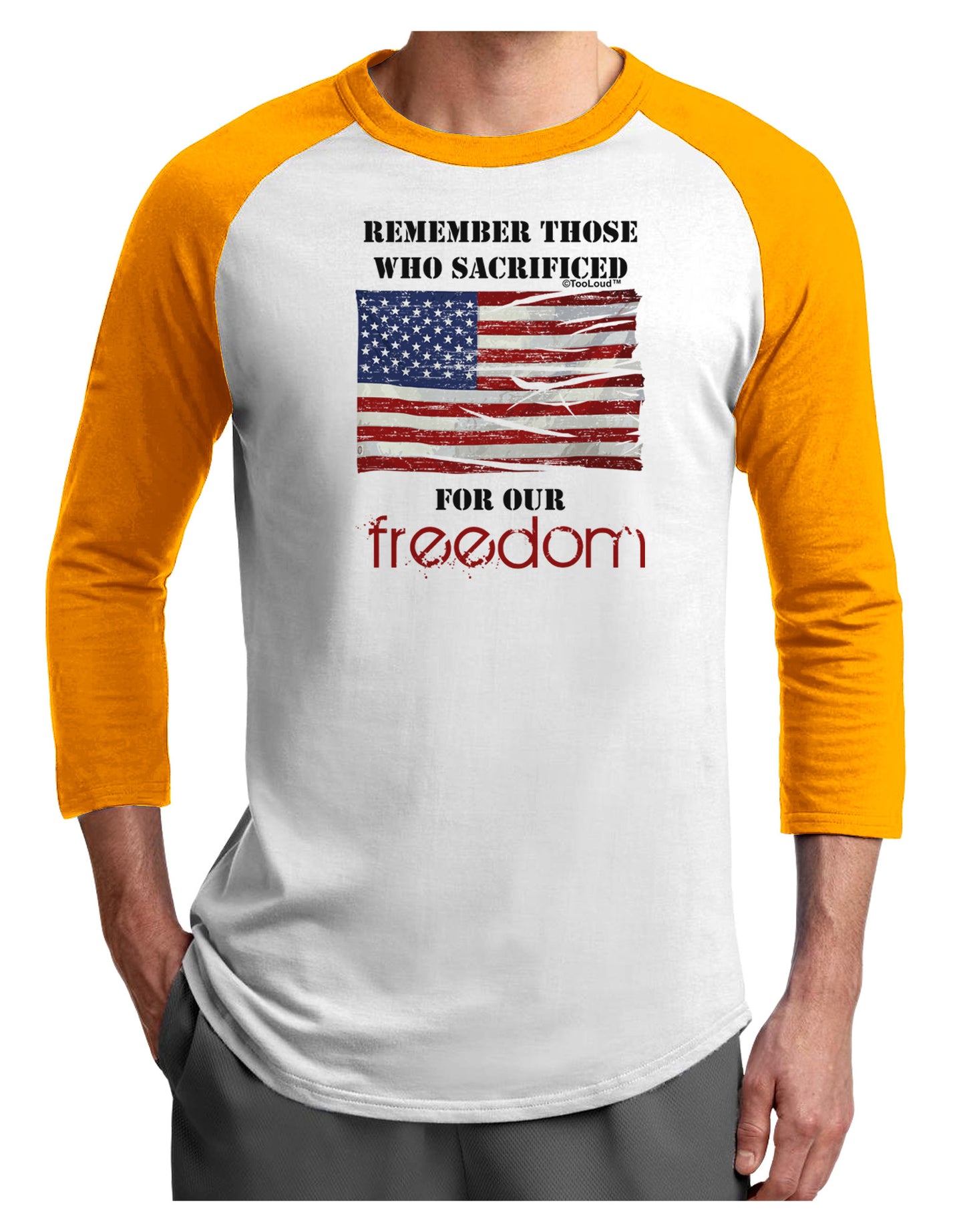 Remember - Veterans Adult Raglan Shirt-Raglan Shirt-TooLoud-White-Gold-X-Small-Davson Sales