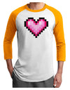 Pixel Heart Design B - Valentine's Day Adult Raglan Shirt by TooLoud-TooLoud-White-Gold-X-Small-Davson Sales