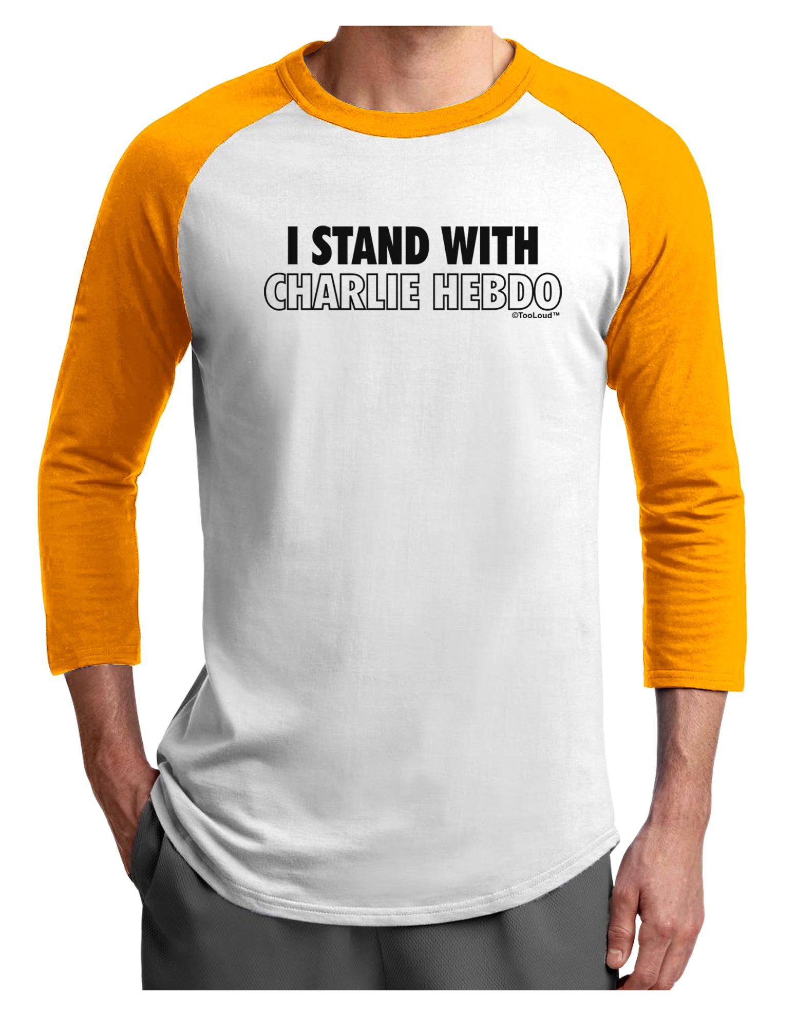 I Stand With Charlie Adult Raglan Shirt by TooLoud-TooLoud-White-Gold-X-Small-Davson Sales