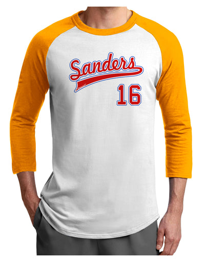 Sanders Jersey 16 Adult Raglan Shirt-TooLoud-White-Gold-X-Small-Davson Sales