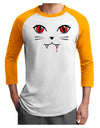Vamp Kitty Adult Raglan Shirt-TooLoud-White-Gold-X-Small-Davson Sales
