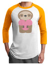 Cute Valentine Sloth Holding Heart Adult Raglan Shirt by TooLoud-TooLoud-White-Gold-X-Small-Davson Sales