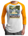 Diplodocus Longus - With Name Adult Raglan Shirt-TooLoud-White-Gold-X-Small-Davson Sales