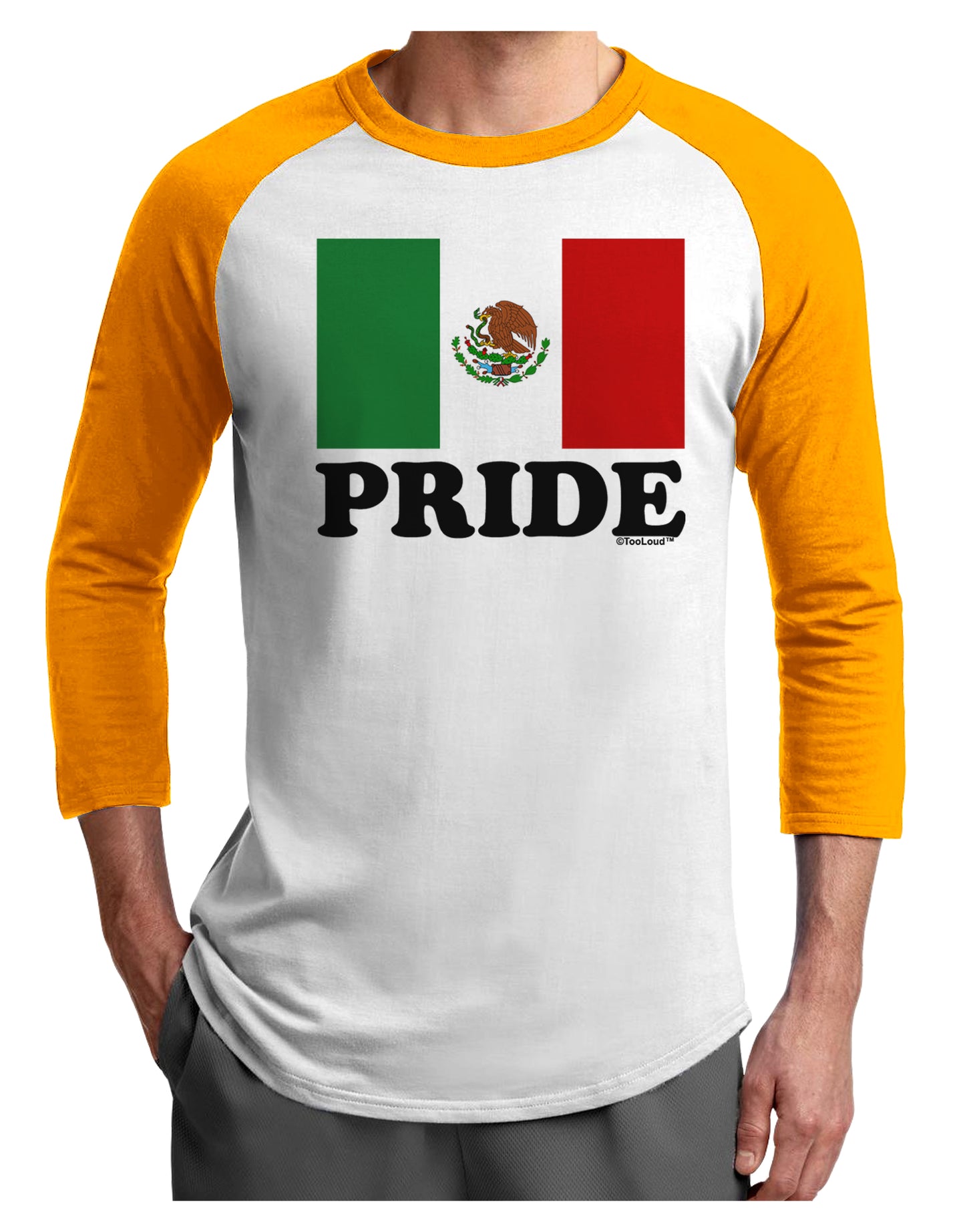 Mexican Pride - Mexican Flag Adult Raglan Shirt by TooLoud-TooLoud-White-Gold-X-Small-Davson Sales
