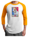 Adopt Cute Puppy Cat Adoption Adult Raglan Shirt-TooLoud-White-Gold-X-Small-Davson Sales