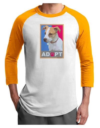 Adopt Cute Puppy Cat Adoption Adult Raglan Shirt-TooLoud-White-Gold-X-Small-Davson Sales
