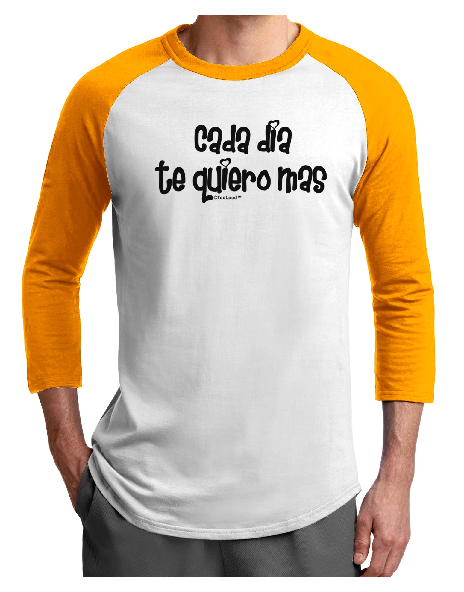 Cada Dia Te Quiero Mas Design Adult Raglan Shirt by TooLoud-TooLoud-White-Gold-X-Small-Davson Sales