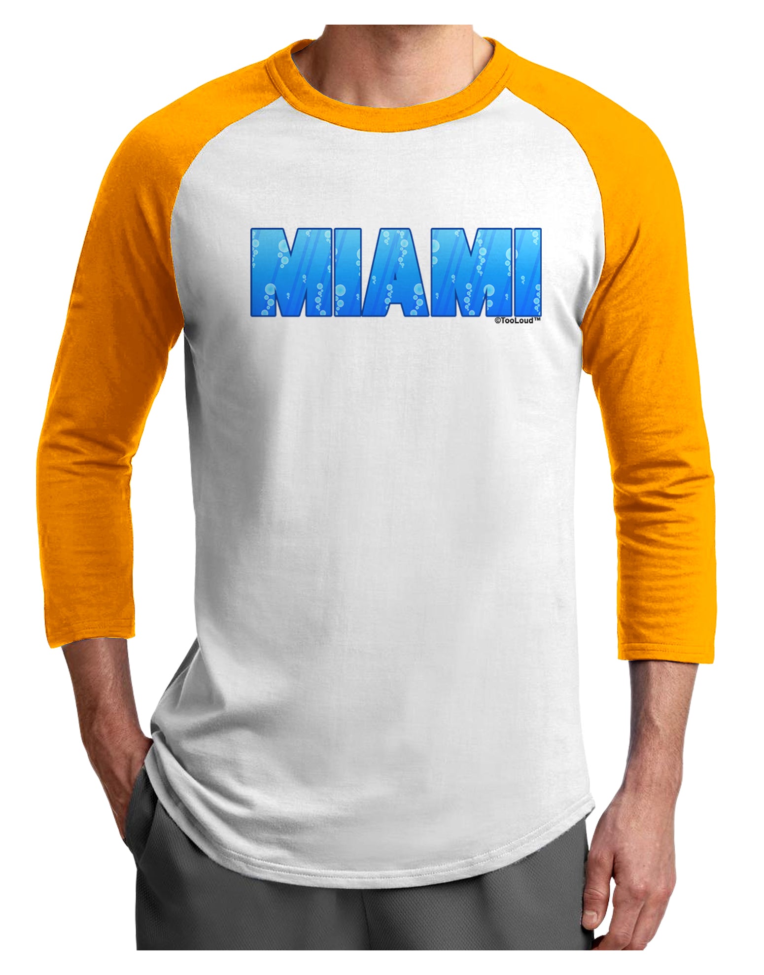 Miami Ocean Bubbles Adult Raglan Shirt by TooLoud-TooLoud-White-Gold-X-Small-Davson Sales