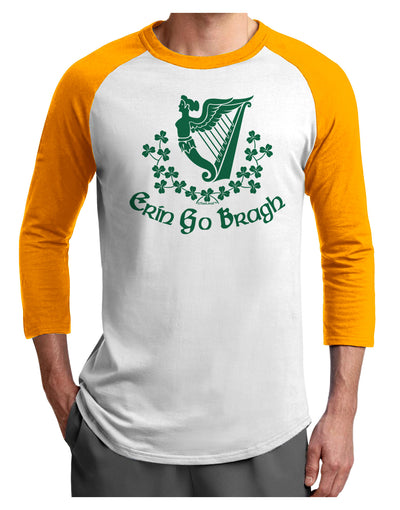 Erin Go Bragh Ireland Forever Adult Raglan Shirt-Raglan Shirt-TooLoud-White-Gold-X-Small-Davson Sales