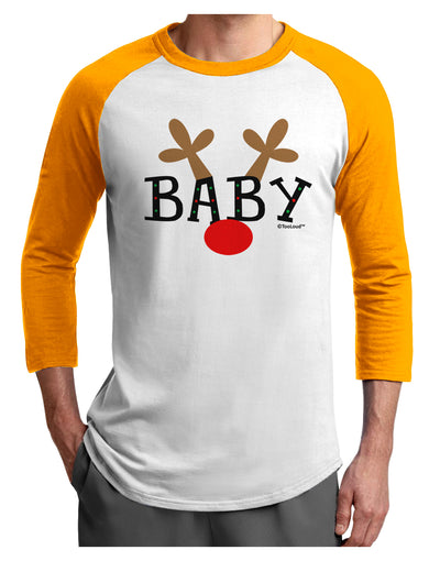 Matching Family Christmas Design - Reindeer - Baby Adult Raglan Shirt by TooLoud-TooLoud-White-Gold-X-Small-Davson Sales