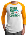 Kiss Me I'm Chirish Adult Raglan Shirt by TooLoud-Clothing-TooLoud-White-Gold-X-Small-Davson Sales