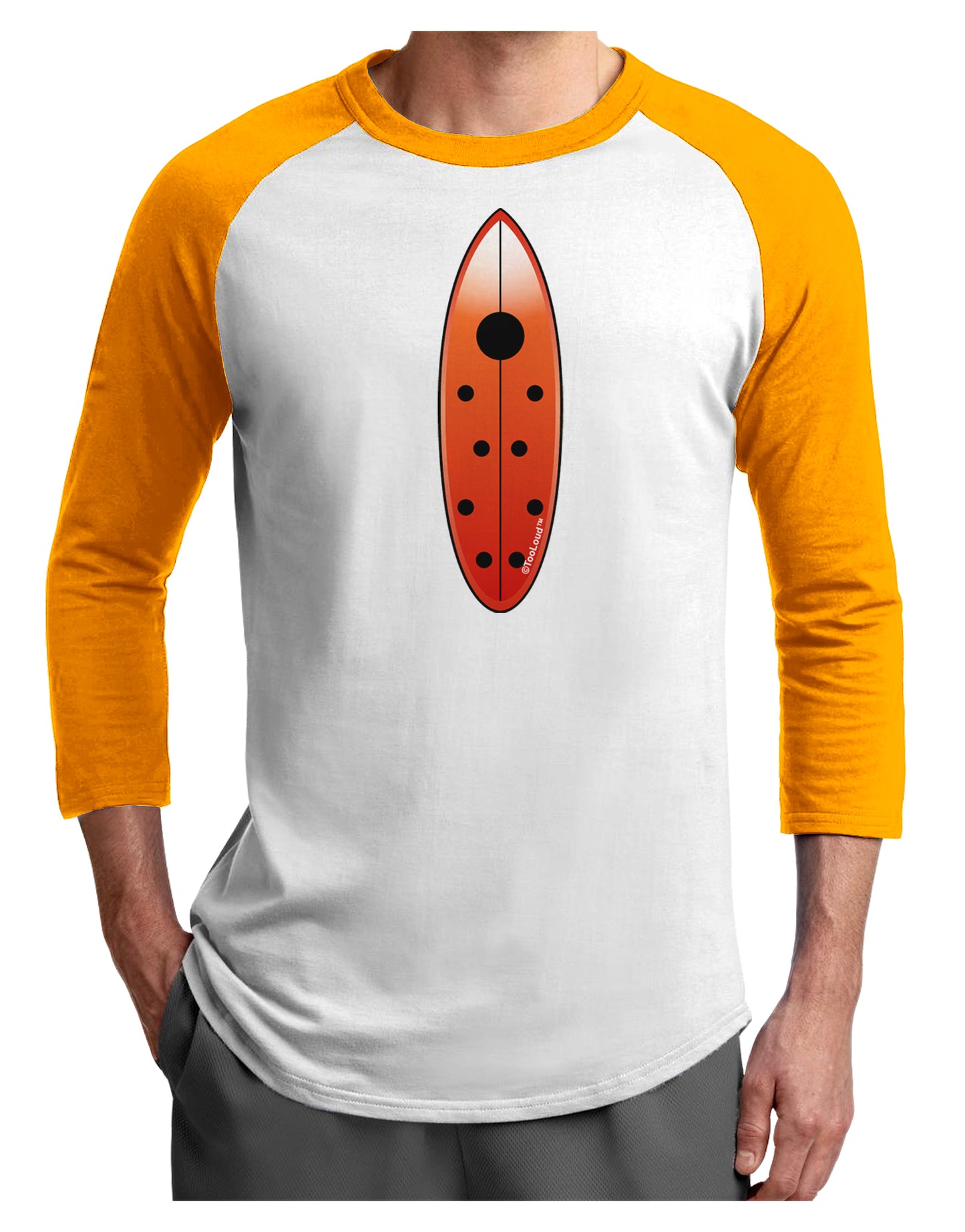 Ladybug Surfboard Adult Raglan Shirt by TooLoud-TooLoud-White-Gold-X-Small-Davson Sales