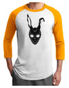 Scary Bunny Face Black Adult Raglan Shirt-TooLoud-White-Gold-X-Small-Davson Sales
