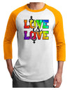 Love Is Love Lesbian Pride Adult Raglan Shirt-Raglan Shirt-TooLoud-White-Gold-X-Small-Davson Sales