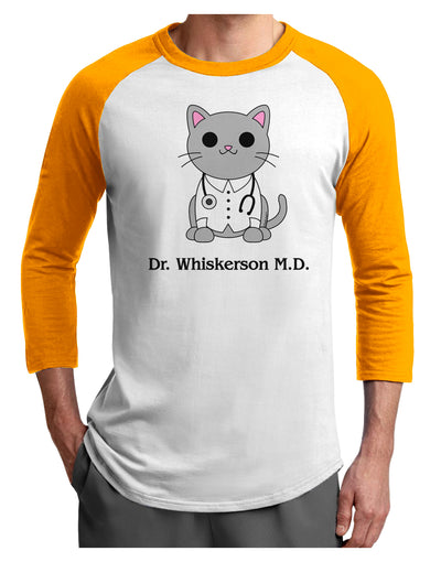 Dr Whiskerson MD - Cute Cat Design Adult Raglan Shirt by TooLoud-TooLoud-White-Gold-X-Small-Davson Sales