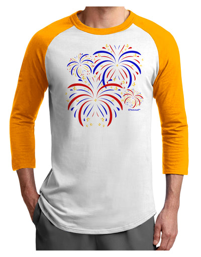 Patriotic Fireworks with Bursting Stars Adult Raglan Shirt by TooLoud-TooLoud-White-Gold-X-Small-Davson Sales